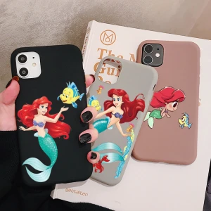 Cartoon Little Mermaid Phone Case for Huawei MATE 40 30 20 Frosted Silicone Cases Soft Back Cover Phone Bags For P40 P30 P20 Pro