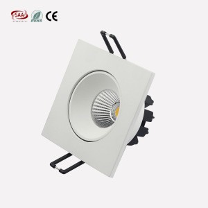 CE&amp;Rohs SAA 7W 9W COB led Square Recessed downlight,cutout 78mm
