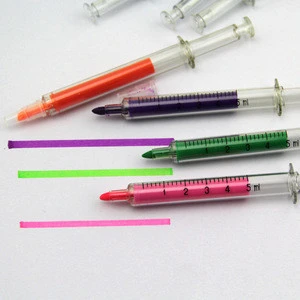Cheap Customized Novelty Needle Tubing Highlighter Pens