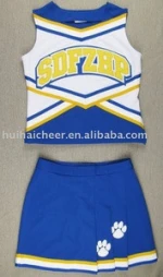 cheerleading uniform: royal, white and yellow