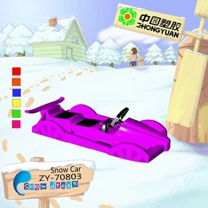 Children outdoor skiing car