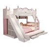 Childrens bed girl princess with desk up and down bunk bed pink mother and child bed multifunctional with slide
