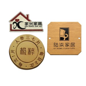China Factory Wholesale Customized Electroplated Engraving Metal Brass/Bronze/Golden/Nickel/Chrome Mattress Label