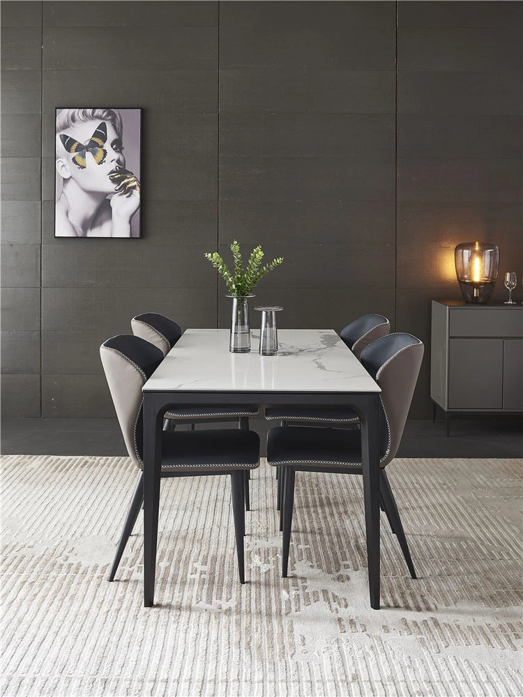 China Manufacturer High Quality Slate Desk Top Dining Table Luxury Wood Kitchen Dining Tables