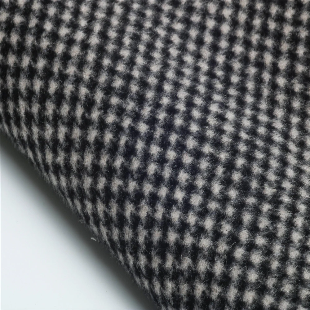 china supplier wool suit fabric customize fabric wool polyester houndstooth wool fabric for coats