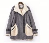 China supply nice casual pu jackets lamb fur lining for ladies