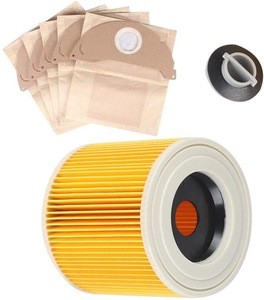 Chinese Supplier Karchers Wet &amp;Dry WD2 WD3.500 Vacuum Cleaner Filter plus 5 Dust Vacuum Bags For Karcher Vacuum Cleaner Part
