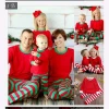 Christmas parent-child pajamas set European and American red and white striped childrens Christmas costume