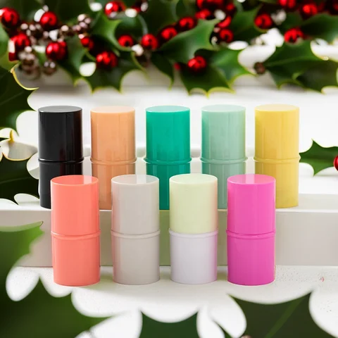 Christmas Wholesale Gel Soft Deodorant Container 4 6 8g Round Twist Up Deodorant Balm Tube Bottom Filling Deodorant Stick