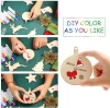 Christmas Wooden Hanging Ornaments Unfinished Wood Cutouts with Ropes and Marker Pens for DIY Christmas Craft Decoration
