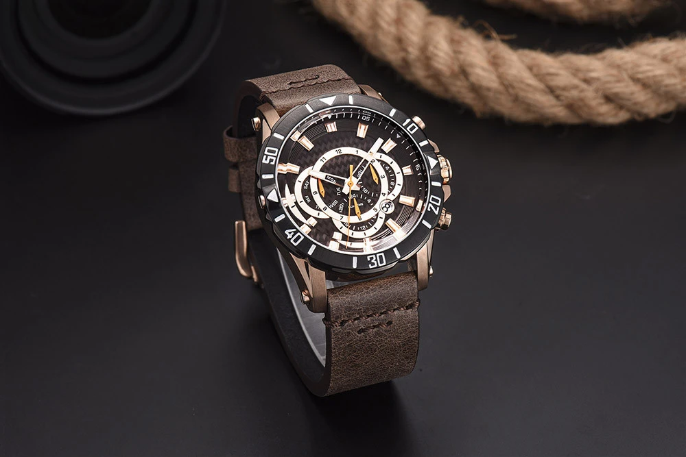 Classical 316L stainless steel automatic waterproof double-sided genuine leather mechanical men watch
