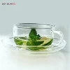 Classical exquisite bulk cooking ovenproof glass coffee cup and saucer