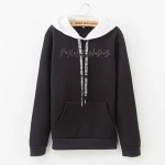 Classical Patchwork Women Girls Men Sweatshirt Fleece Letter Print Hooded Hoodies