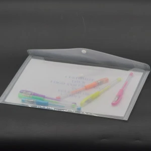 Clear Plastic Envelopes Folders File Holder Filing Document with Snap Button for A4 Letter Paper Size