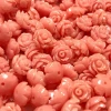 Clearance sale!Wholesale 6mm loose gemstone beads for jewelry accessories,synthetic pink coral carved flower beads