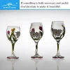 colored wine glass painted short stem wine glass; wholesale wine glass charm