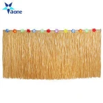 Colorful Flower Hawaiian Luau Tropical Party Table Decoration Grass Skirt Summer Beach Parties Table Skirt