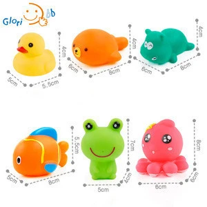 Colorful Soft Rubber Toddler Baby Bath Squirter Animal Toys Set