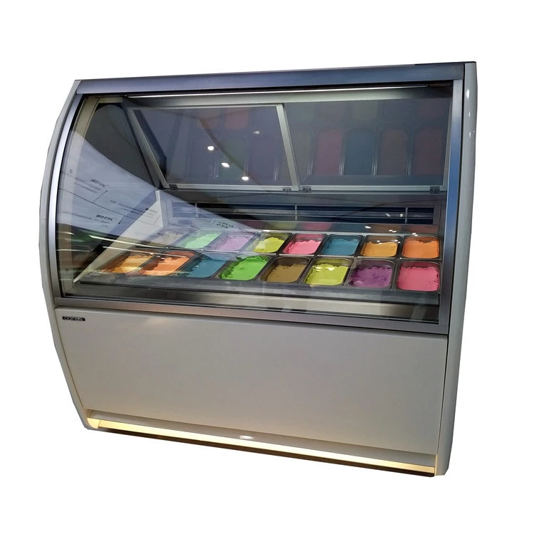 Commercial Vertical Ice Cream Gelato Freezer Display