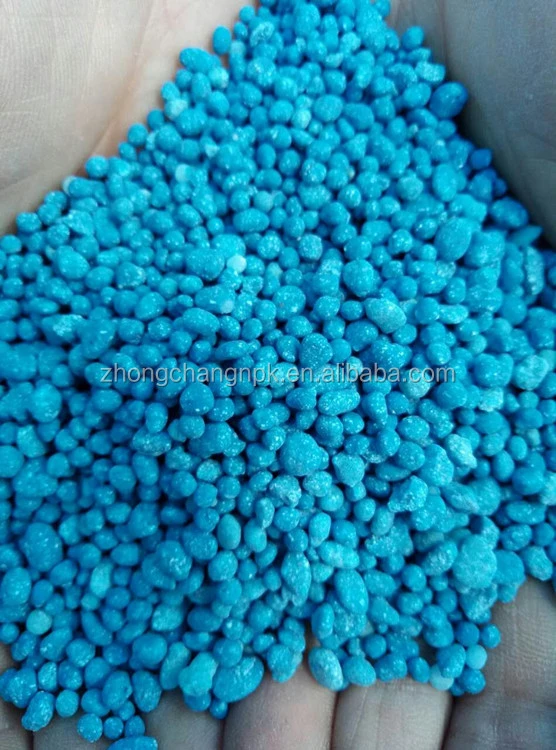 compound NPK fertilizer NPK 12-12-17+2MgO blue color granular fertilizer