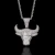 Import Cool Hip Hop Fashion Jewelry Necklace with 3D Rhinestone Studded Bull Head Pendant and Cuban Chain for Men from China