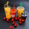 Costom logo disposable 10oz to 24oz PET plastic cold drink  juice cup with lid