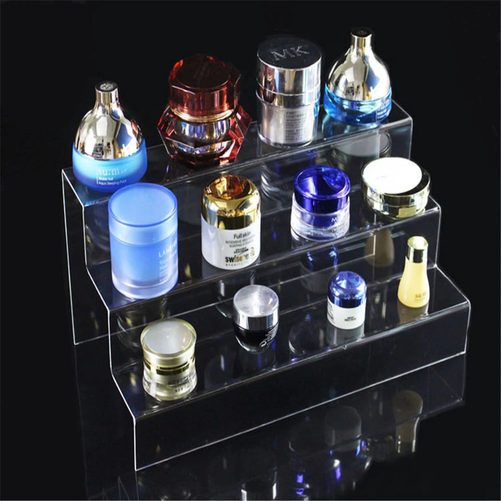 Counter Plastic 3 Stairs Step Toy Display Riser Hot Bending Clear 3 Tier Acrylic Display Stand