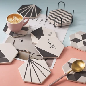Creative and customizable pattern anti-scalding heat insulation pad dining table mat hexagonal thermos mug coffee cup mat