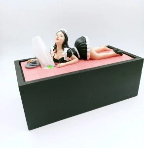 Creative modeling cute maid tissue box