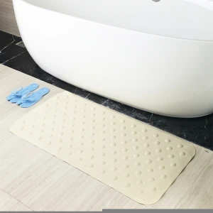 Custom Anti-Slip Shower Mat with Suction Cup Bathroom Foot Massage Bathroom Mat Soft Rubber Long Bath Mat