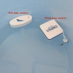 Custom made oval shape pu foam floating key chain , soft plastic foam floating key ring