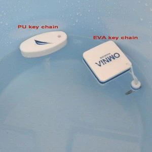 Custom made oval shape pu foam floating key chain , soft plastic foam floating key ring