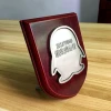 Custom metal award medal with wooden Shield plaque