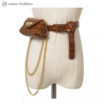 Custom Super Practical Serpentine Crocodile Pattern Phone Fanny Pack Waist Belt Bag