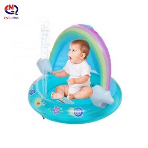 custom water sports outdoor inflatable infant sunshade paddling pool equipment plastic baby play sprinkle swimming pools