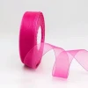 Custom Wide 2.5CM(1&quot;) Solid Color Pattern Sheer Organza Ribbon For Hats Gifts Decoration