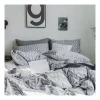 Customised 4 Pcs Printed 100% Cotton Quilt Bed Set, Fashion Gray Summer Sheets Bedding Set/