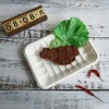 Customizable Biodegradable Meat Tray Bagasse Sugarcane  Wheat Straw Fiber Paper Pulp Sushi Tray