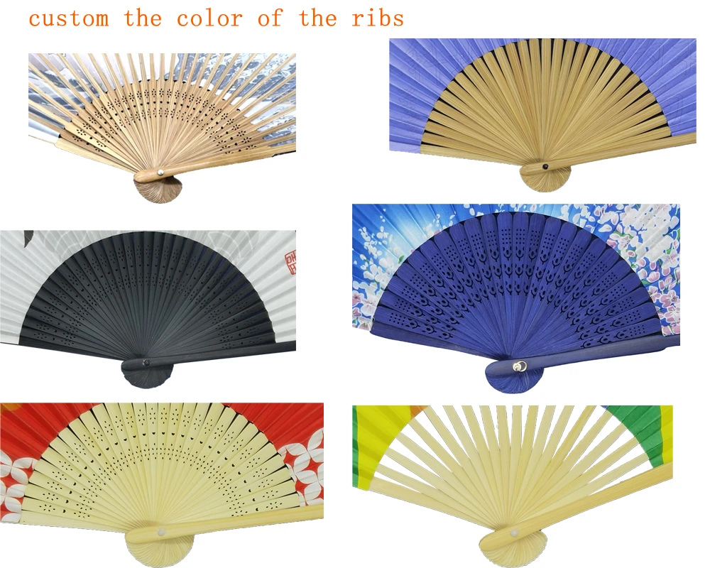 customizable paper folding bamboo hand fans