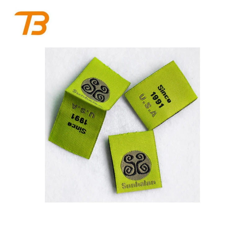 Customized cheap woven silk main labels and 100% polyester satin care garment labels