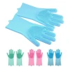 Customized OEM Logo Large Size 250g Per Pair Thicker Food Grade Silicone Kitchen Cleaning Gloves Household Cleaning Gloves