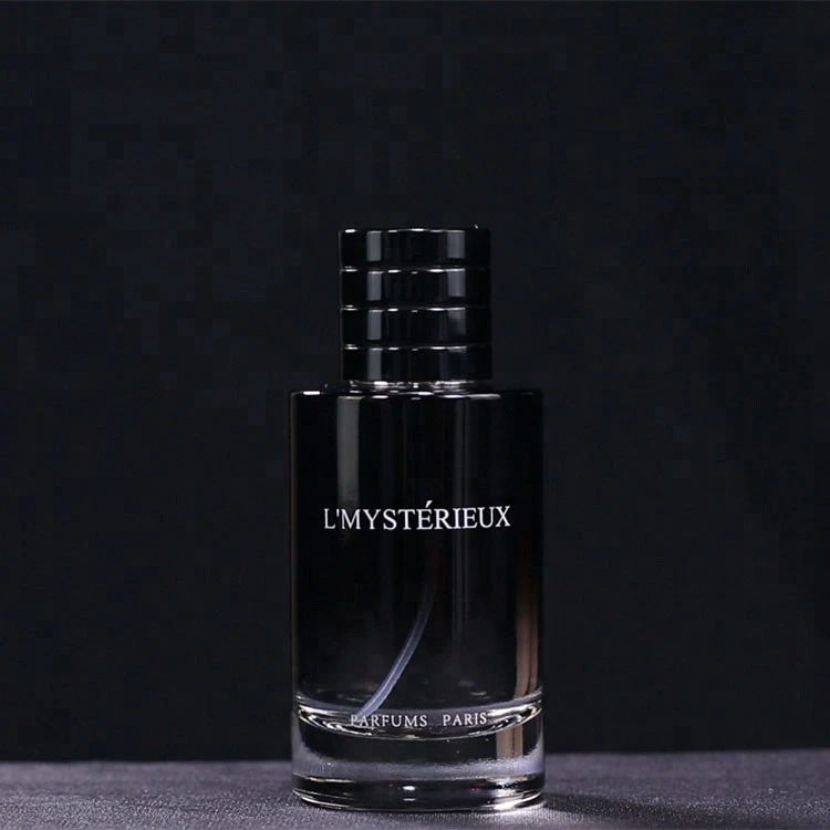 Cylinder 100ml Black Empty Glass Perfume Spray Bottle With Magnetic Cap