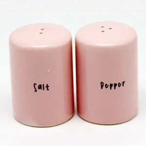 Cylinder custom ceramic mini salt and pepper shakers