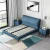 Import Daimond furniture ODM&OEM bedroom use comfortable bed fabric soft wood bed blue color bed from China