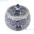 Dark Blue Glazed Porcelain Ice Plum Happiness Letters Belly Ceramic Tea Canister