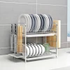 Dish drying rack 304 stainless steel dish drying rack with untensil holder kitchen 2 tier dish drying rack