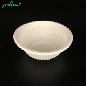 Disposable Compostable Corn Starch Vegetable Bowl Dishes Packaging Biodegradable Plate