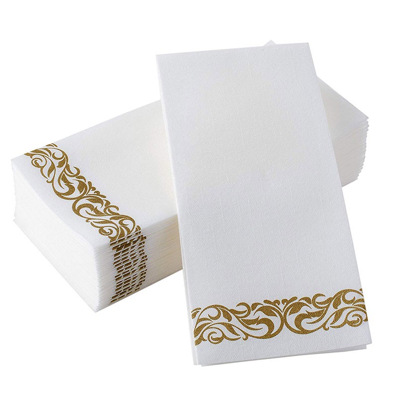 Disposable  Luxury Disposable Paper Hand Towels Plaid Paper Napkins