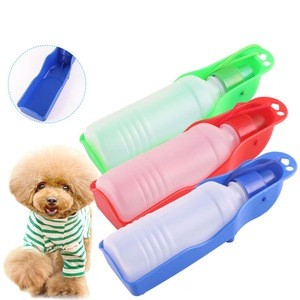 Dog Water Bottle Feeder With Bowl Plastic Portable Water Bottle Pets Outdoor Travel Pet Drinking Water Feeder