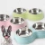 Import Double Pet Bowls Dog Food Water Feeder Stainless Steel Pet Drinking Dish Feeder Cat Puppy Feeding Double Bowl from China